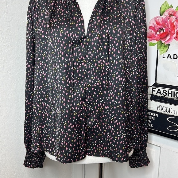 Ulla Johnson Black Rose Print Tunic Blouse Size 4 - Picture 4 of 8